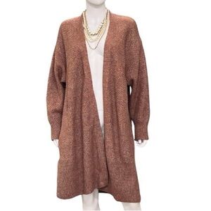 𝙏𝙚𝙧𝙧𝙖 & 𝙎𝙠𝙮 Sweater Cardigan 1X (16-18) Long Brown